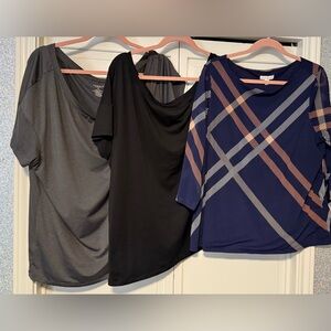 BUNDLE DEAL - 3 shirts - 2 Torrid 2x active off-shoulder and one Charter Club 2x